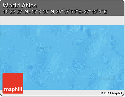 Physical 3D Map of the Area around 14° 46' 42" N, 86° 46' 30" E