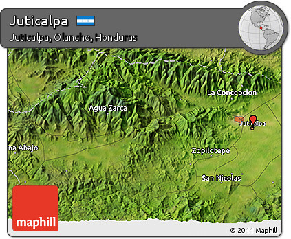 Satellite 3D Map of Juticalpa