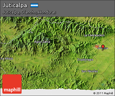 Satellite 3D Map of Juticalpa