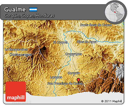 Physical 3D Map of Gualme