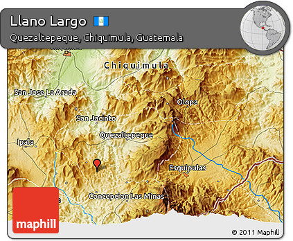 Physical 3D Map of Llano Largo