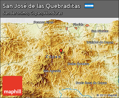 Physical 3D Map of San José De Las Quebraditas