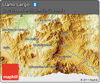 Physical 3D Map of Llano Largo