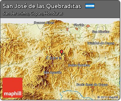 Physical 3D Map of San José De Las Quebraditas