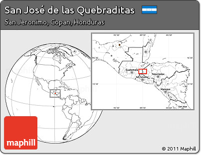 Blank Location Map of San José De Las Quebraditas