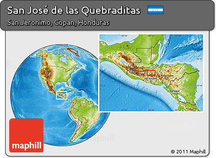 Physical Location Map of San José De Las Quebraditas