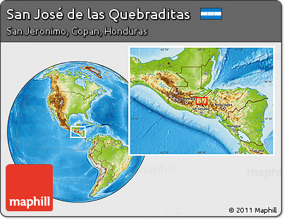 Physical Location Map of San José De Las Quebraditas