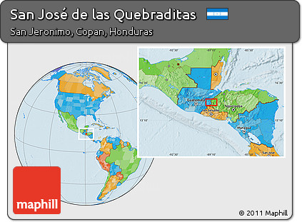 Political Location Map of San José De Las Quebraditas