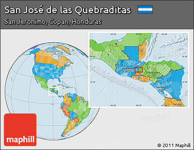 Political Location Map of San José De Las Quebraditas