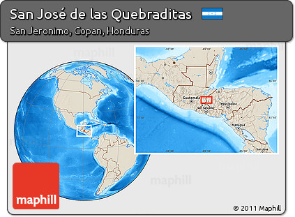 Shaded Relief Location Map of San José De Las Quebraditas