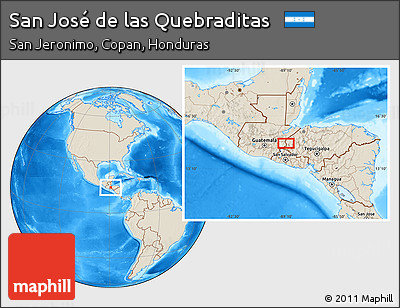 Shaded Relief Location Map of San José De Las Quebraditas
