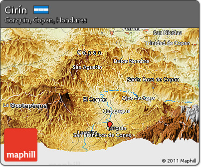 Physical Panoramic Map of Cirín