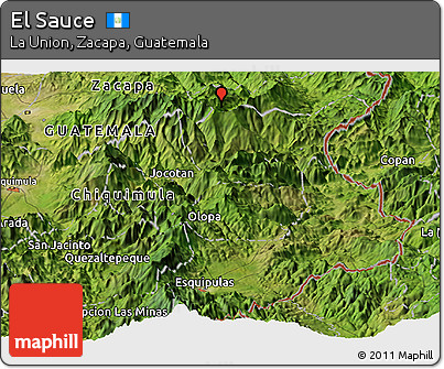 Satellite Panoramic Map of El Sauce