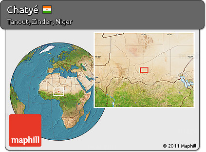 Satellite Location Map of Chatyé