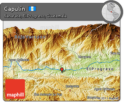 Physical 3D Map of Capulín
