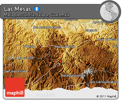 Physical 3D Map of Las Mesas