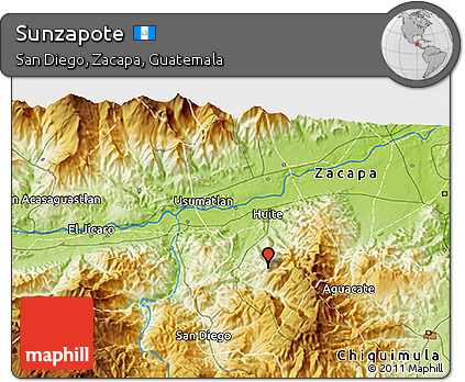 Physical 3D Map of Sunzapote