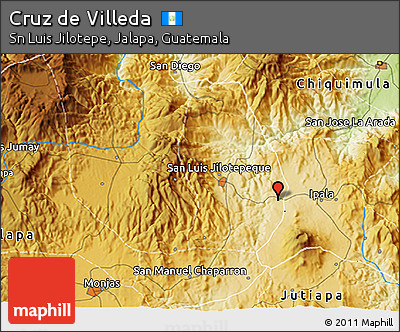 Physical 3D Map of Cruz De Villeda