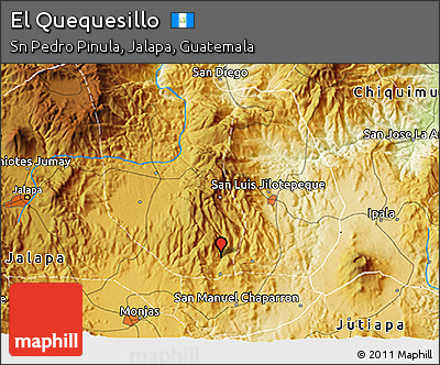 Physical 3D Map of El Quequesillo
