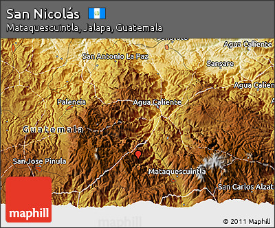 Physical 3D Map of San Nicolás