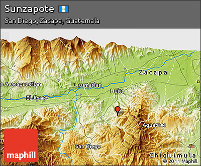 Physical 3D Map of Sunzapote