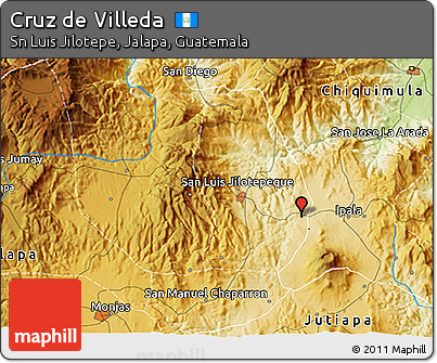 Physical 3D Map of Cruz De Villeda
