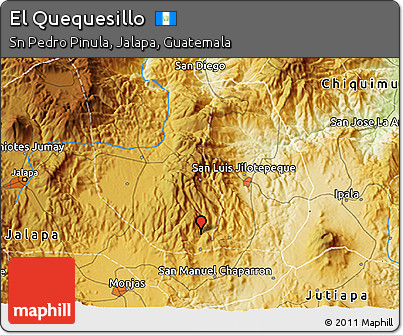 Physical 3D Map of El Quequesillo