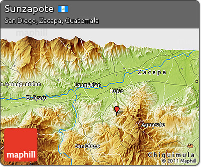 Physical 3D Map of Sunzapote