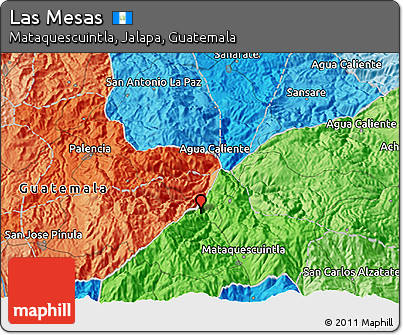 Political 3D Map of Las Mesas
