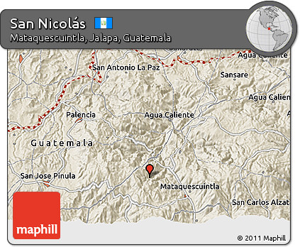 Shaded Relief 3D Map of San Nicolás