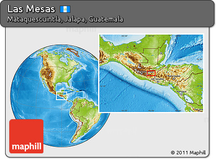 Physical Location Map of Las Mesas