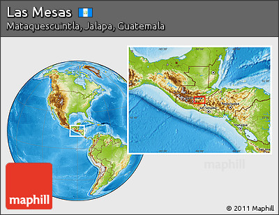 Physical Location Map of Las Mesas