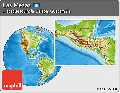 Physical Location Map of Las Mesas