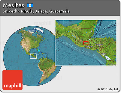 Satellite Location Map of Mesitas
