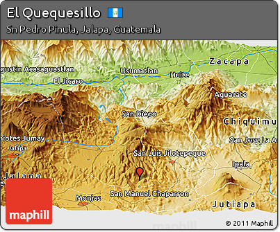 Physical Panoramic Map of El Quequesillo