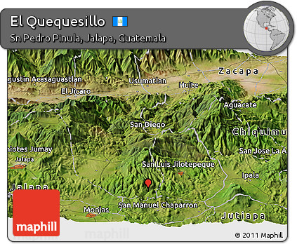 Satellite Panoramic Map of El Quequesillo