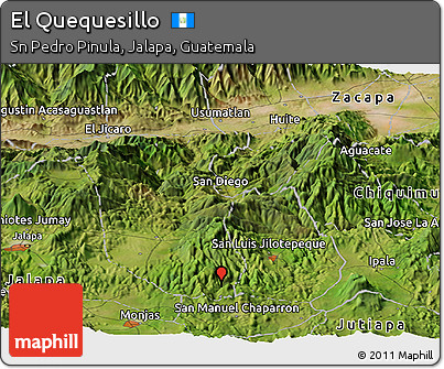 Satellite Panoramic Map of El Quequesillo