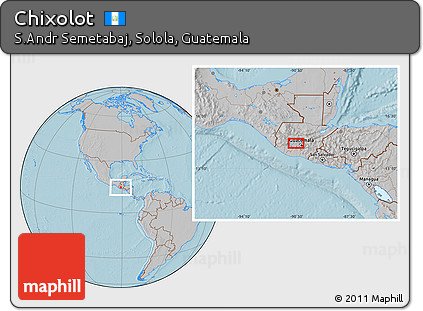 Gray Location Map of Chixolot, hill shading