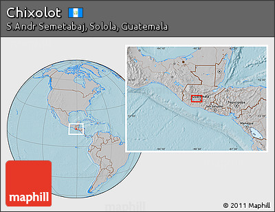 Gray Location Map of Chixolot, hill shading