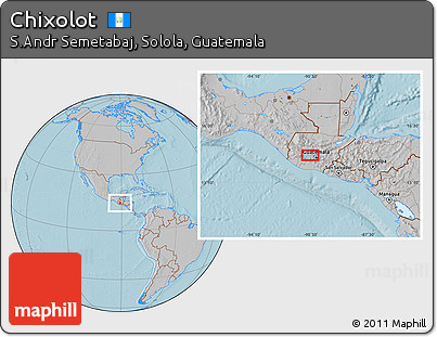 Gray Location Map of Chixolot, hill shading