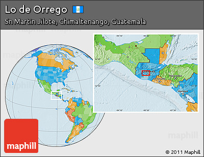 Political Location Map of Lo De Orrego