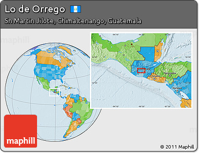 Political Location Map of Lo De Orrego