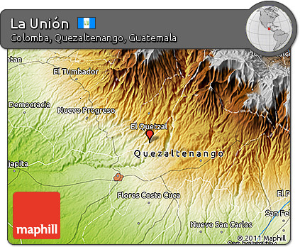 Physical 3D Map of La Unión
