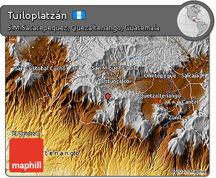 Physical 3D Map of Tuiloplatzán