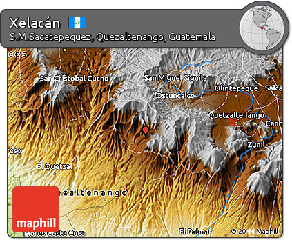 Physical 3D Map of Xelacán
