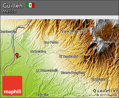 Physical 3D Map of Guillén