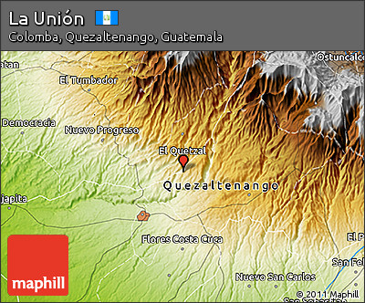 Physical 3D Map of La Unión