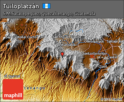 Physical 3D Map of Tuiloplatzán