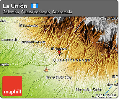 Physical 3D Map of La Unión