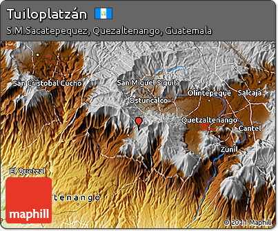 Physical 3D Map of Tuiloplatzán